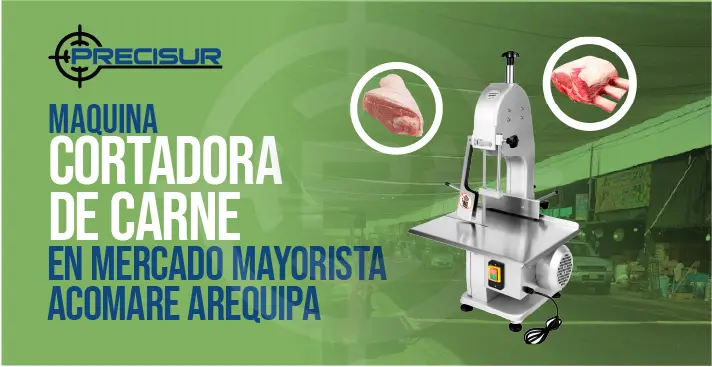 Maquina cortadora de carne en mercado mayorista acomare arequipa