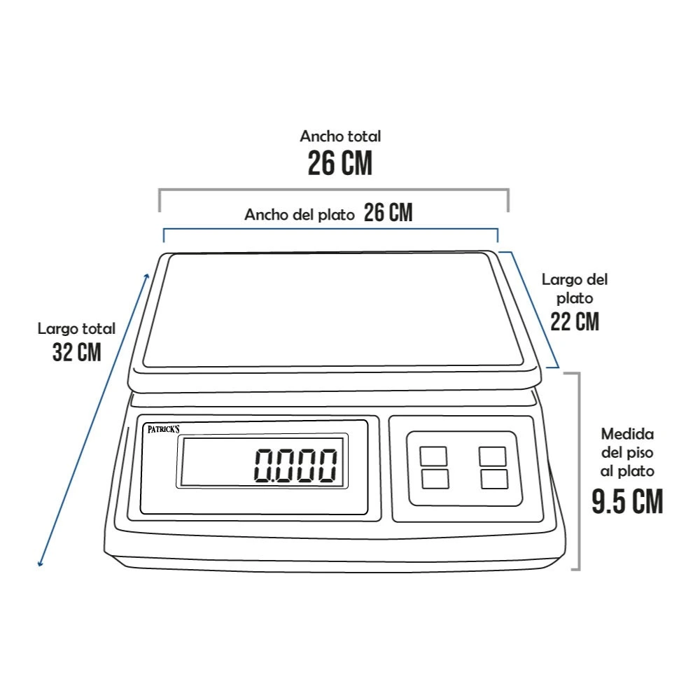 Balanza Gramera Patrick's acs-708w de 30 Kilos