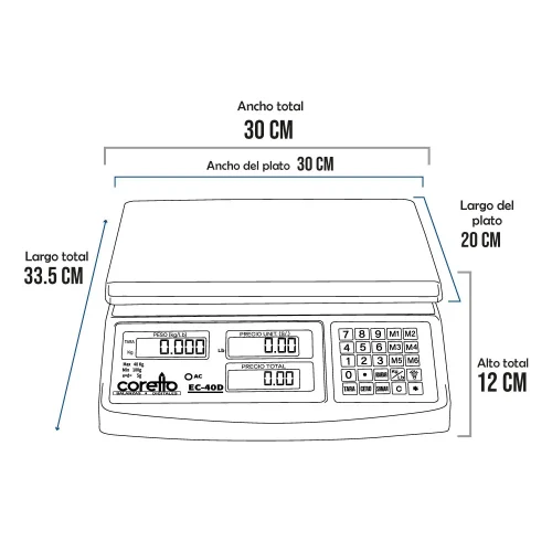 Balanza Coretto EC-40D de 40 Kilos