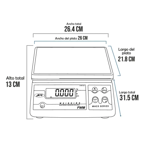 Balanza Gramera Acu FWM de 30 Kilos