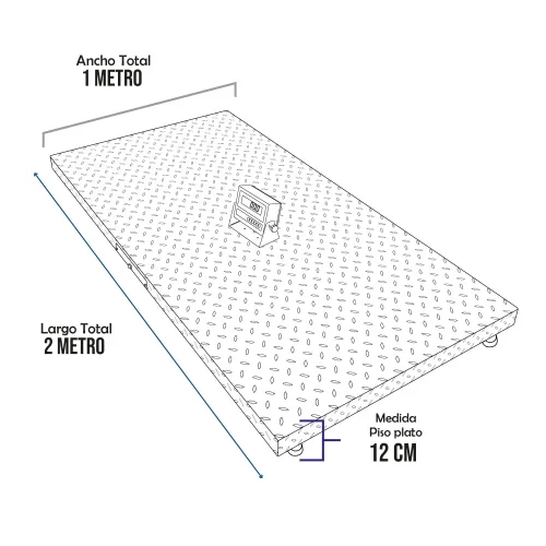 Balanza Industrial Hand Free de 1 Tonelada de 1M x 2M