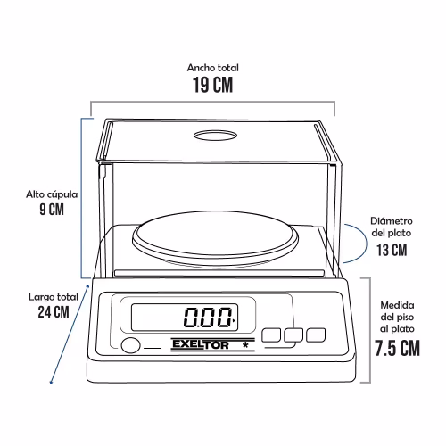 Balanza Precisión Exeltor WEIGHTPCS de 3 Kilos