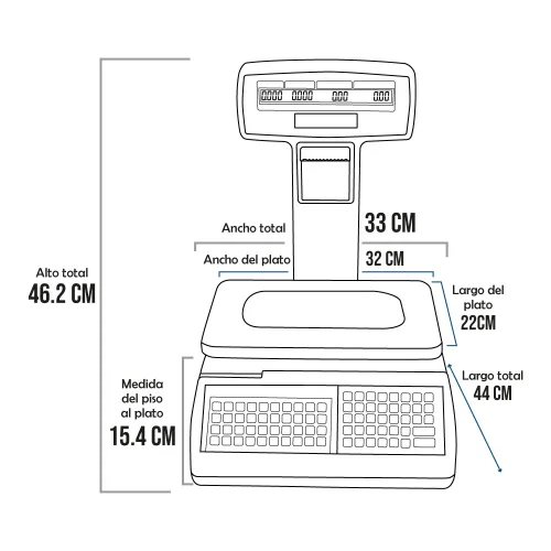 Balanza con Conexión a Computadora Precisur ECS de 30 kilos