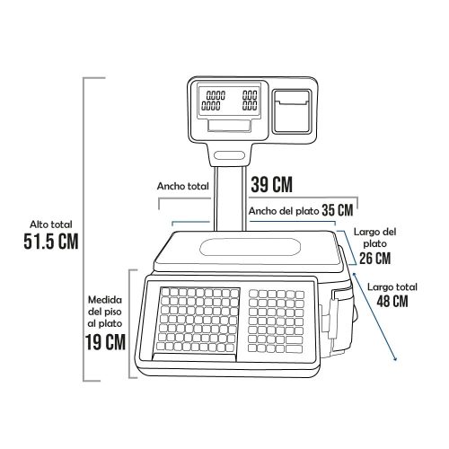 Balanza con Software TM-A Negra ET de 30 kilos