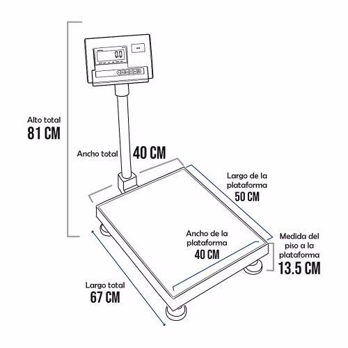 Balanza de Plataforma A12-E PLA de 200 Kilos 50 x 40 cm