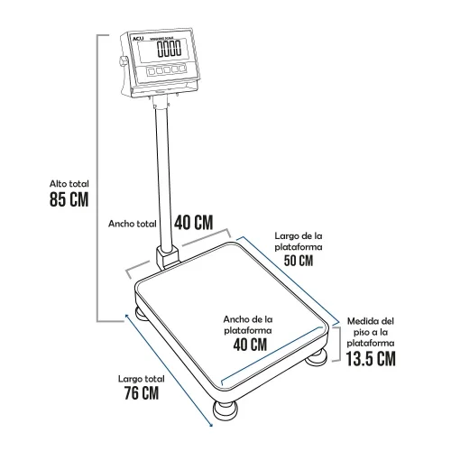 Balanza de Plataforma Acu Fac XK3113 de 200 Kilos de 50x40