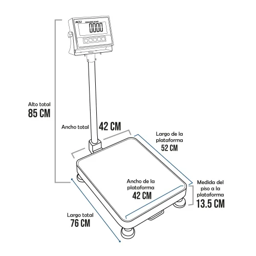 Balanza de Plataforma Acu Fac XK3113 de 300 Kilos de 52 x 42 cm