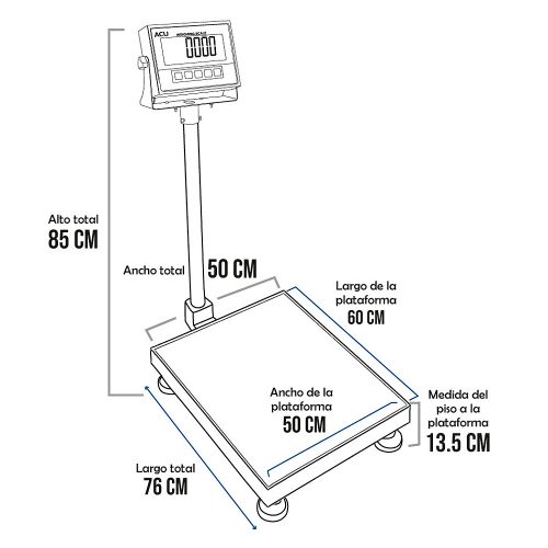 Balanza de Plataforma Acu Fac XK3113 de 300 Kilos de 60 x 50 cm