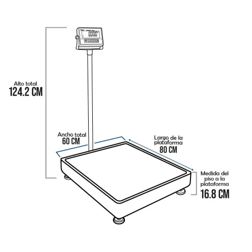 Balanza de Plataforma Acu Fac XK3113 de 500 Kilos de 80x60