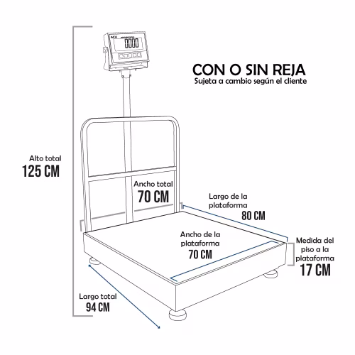 Balanza de Plataforma Acu Fac XK3113 de 600 Kilos 80 x 70 cm