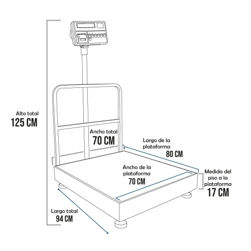 Balanza de Plataforma Etiquetadora T-Scale T2200P de 500 Kilos 80x70