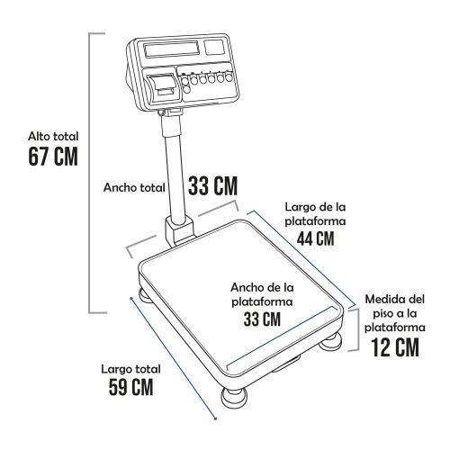 Balanza de Plataforma Etiquetadora T-Scale T2200P de 60 Kilos