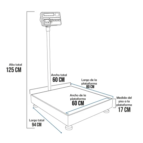Balanza de Plataforma Etiquetadora T-Scale T2200P de 600 Kilos 80x60