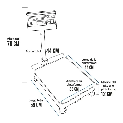 Balanza de Plataforma Excell AP3-E de 150 Kilos 44 x 33 cm