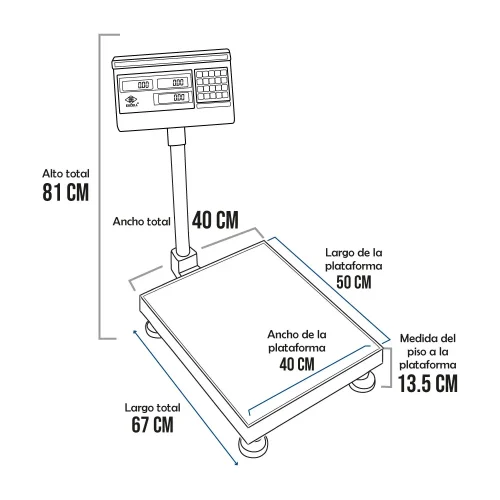 Balanza de Plataforma Excell AP3-E de 200 Kilos 50 x 40 cm