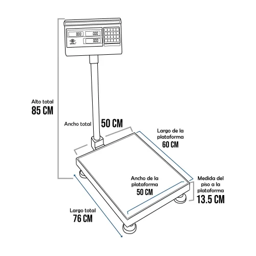 Balanza de Plataforma Excell AP3-E de 300 Kilos 60 x 50 cm