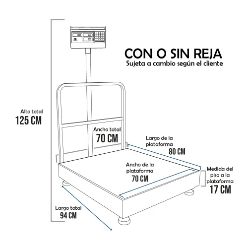 Balanza de Plataforma Excell AP3-E de 500 Kilos 80 x 70 cm