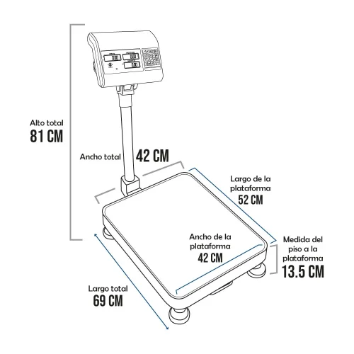 Balanza de Plataforma Excell AP4 de 300 Kilos 52 x 42 cm