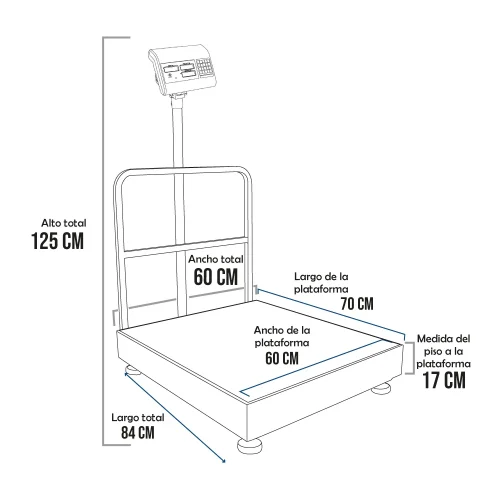 Balanza de Plataforma Excell Ap4 de 500 Kilos 70 x 60 cm