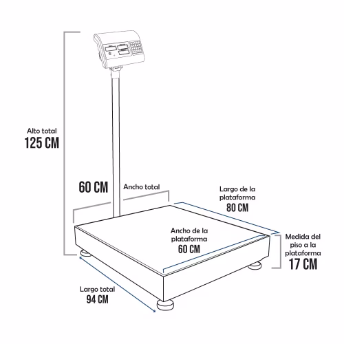 Balanza de Plataforma Excell Ap4 de 600 Kilos 80 x 60 cm