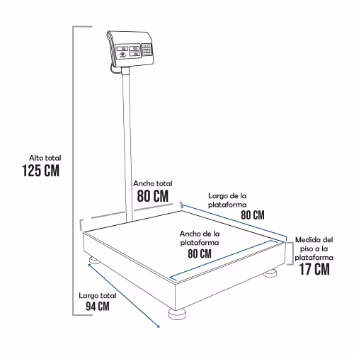 Balanza de Plataforma Excell Ap4 de 600 Kilos 80 x 80 cm