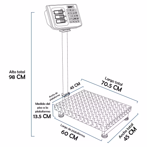 Balanza de Plataforma Exeltor BR300E de 300 Kilos 60 x 45 cm