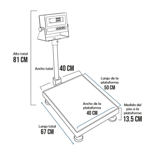 Balanza de Plataforma Hand Free TP9901 de 200 Kilos 50 x 40 cm