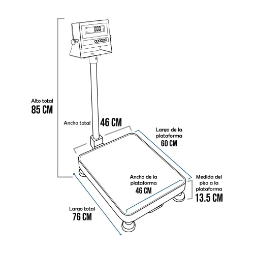 Balanza de Plataforma Hand Free TP9901 de 300 Kilos 60 x 46 cm