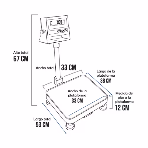 Balanza de Plataforma Hand Free TP9901 de 60 Kilos 38 x 33 cm