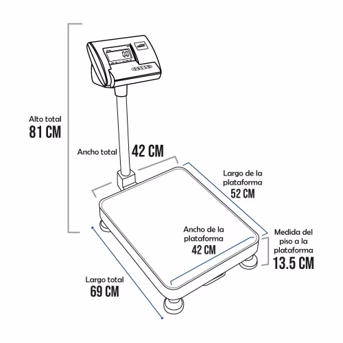 Balanza de Plataforma Henkel A12-E de 200 Kilos 52 x 42 cm