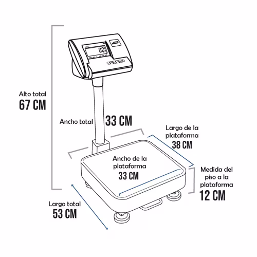 Balanza de Plataforma Henkel A12-E de 50 Kilos 38 x 33 cm