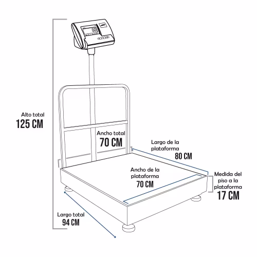 Balanza de Plataforma Henkel A12-E de 600 Kilos 80 x 70 cm