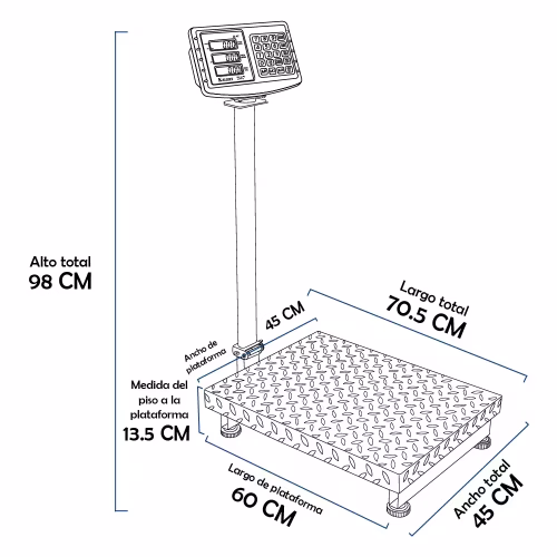 Balanza de Plataforma Kalery TCS K3 de 300 Kilos 60 x 45 cm