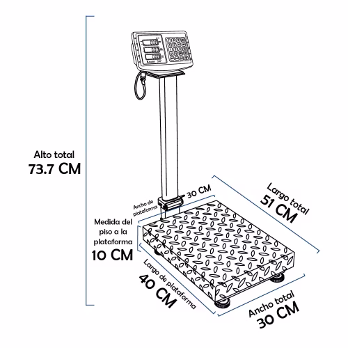 Balanza de Plataforma Kalery TCSK1 de 150 Kilos 40 x 30 cm
