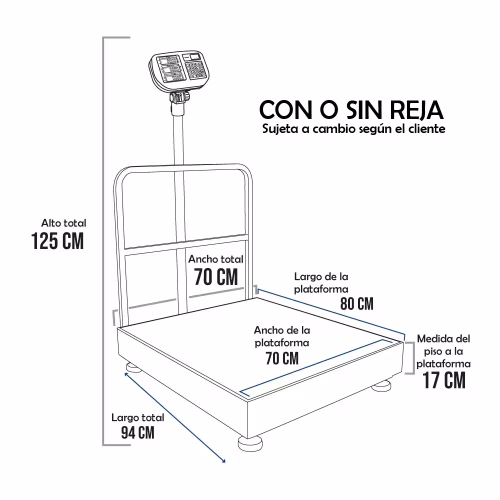 Balanza de Plataforma Mavin THC de 600 Kilos 80 x 70 cm