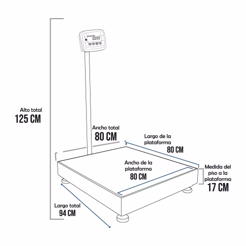 Balanza de Plataforma Ohaus Defender 2000 de 600 Kilos 80 x 80 cm
