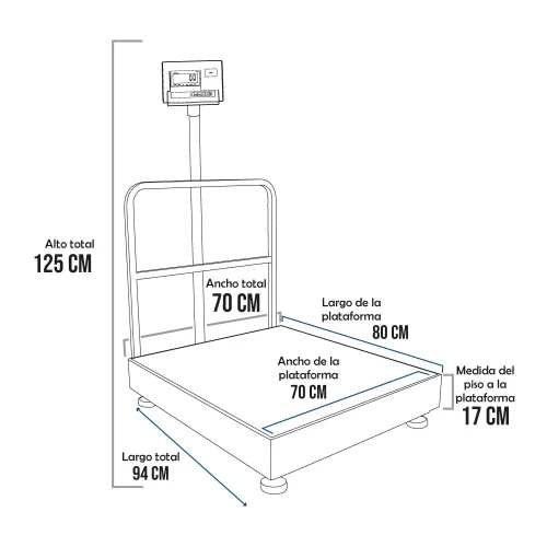 Balanza de Plataforma Precisur A12 de 500 Kilos 80x70