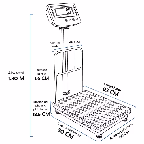 Balanza de Plataforma Precisur SP de 600 Kilos 80 x 60 cm