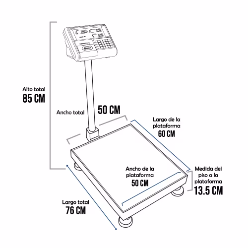 Balanza de Plataforma Precisur XK3190-A23 de 300 Kilos 60 x 50 cm