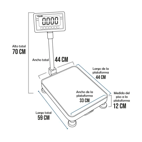 Balanza de Plataforma T-Scale BW de 100 Kilos 44 x 33 cm