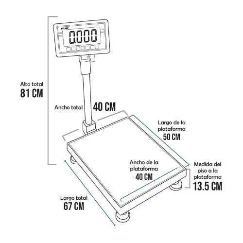 Balanza de Plataforma T-Scale BW de 200 Kilos 50x40