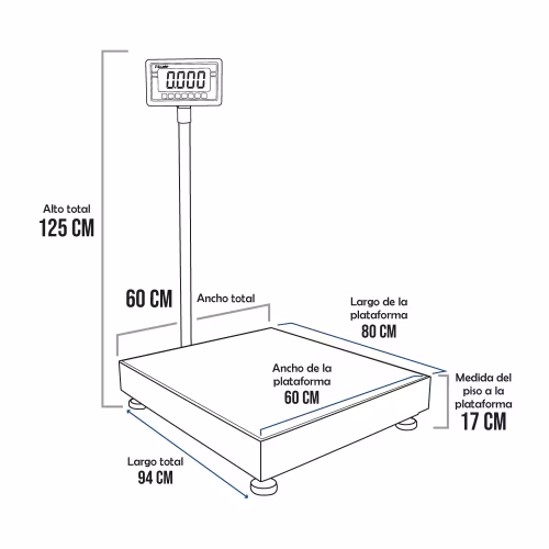 Balanza de Plataforma T-Scale BW de 500 Kilos 80 x 60 cm