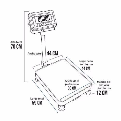 Balanza de Plataforma T-Scale BWS de 100 Kilos 44 x 33 cm