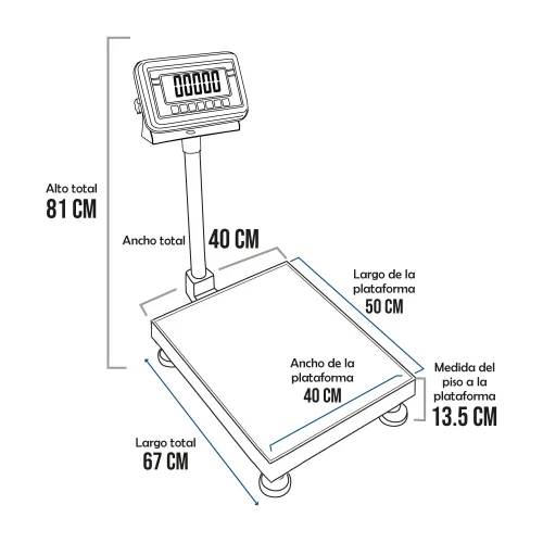 Balanza de Plataforma T-Scale BWS de 200 Kilos 50 x 40 cm