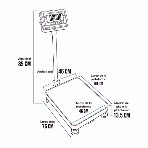 Balanza de Plataforma T-Scale BWS de 300 Kilos 60 x 46 cm