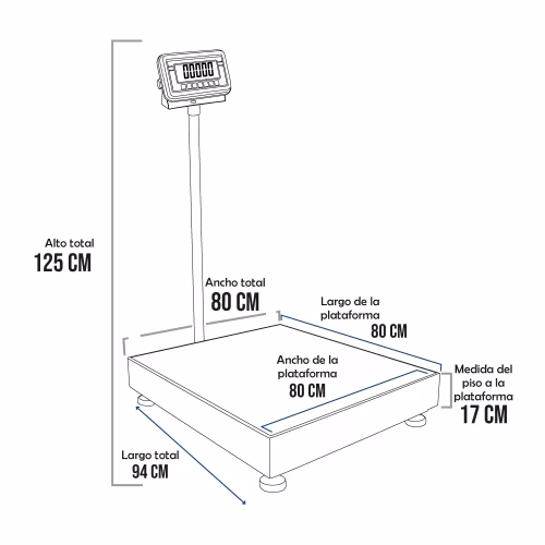 Balanza de Plataforma T-Scale BWS de 600 Kilos 80 x 80 cm