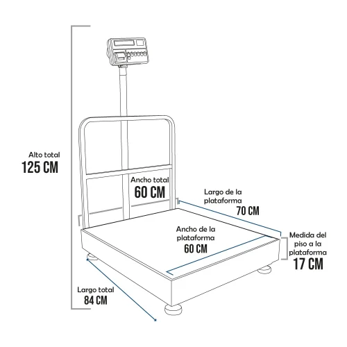 Balanza de Plataforma T-Scale T2200P de 500 Kilos