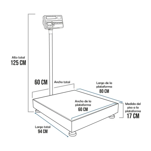 Balanza de Plataforma T-Scale T2200P de 500 Kilos 80x60