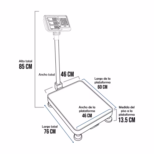 Balanza de Plataforma Taipe TCS de 300 Kilos 60 x 46 cm