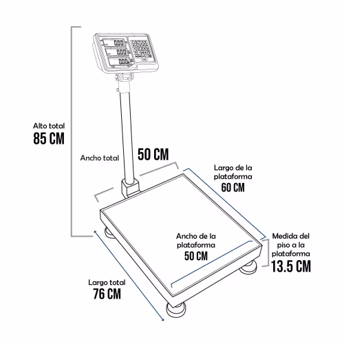 Balanza de Plataforma Taipe TCS de 500 Kilos 60 x 50 cm